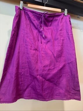 Ann Taylor A-Line Skirt in Bright Purple Linen.